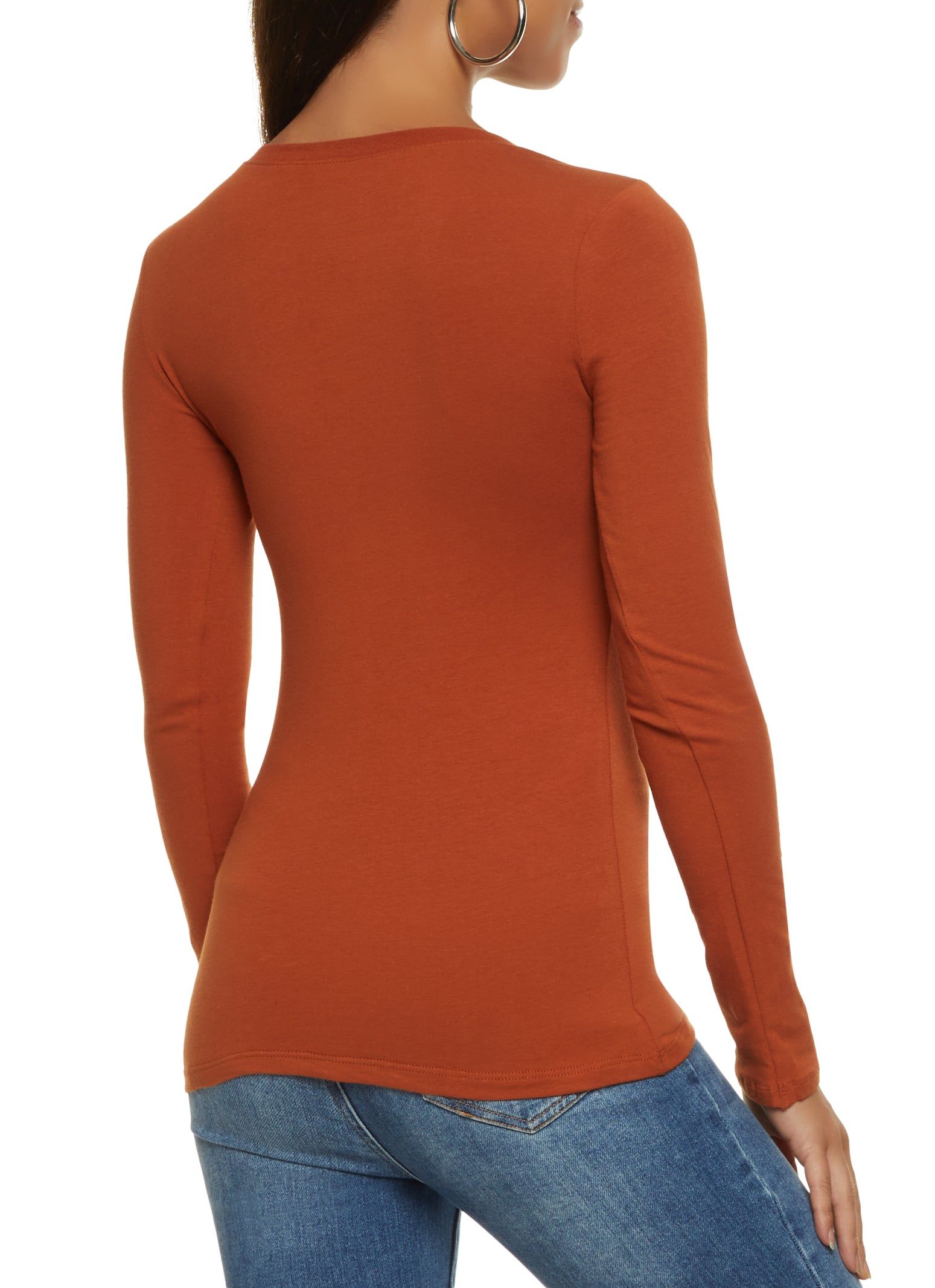Basic Crew Neck Long Sleeve Tee sold by Rainbow product image thumbnail 2