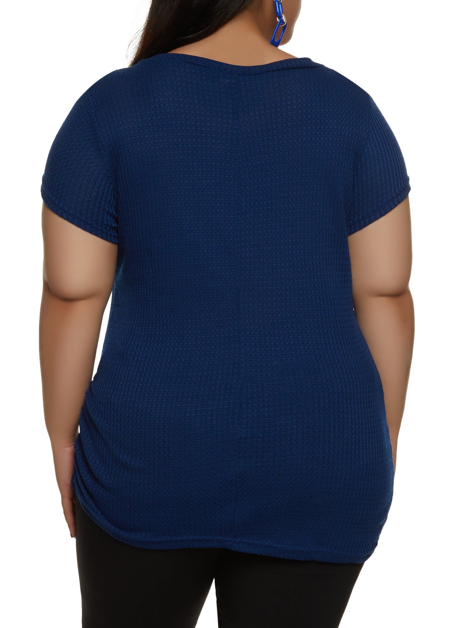 Plus Size Waffle Knit Ruched Side Tee sold by Rainbow product image thumbnail 2