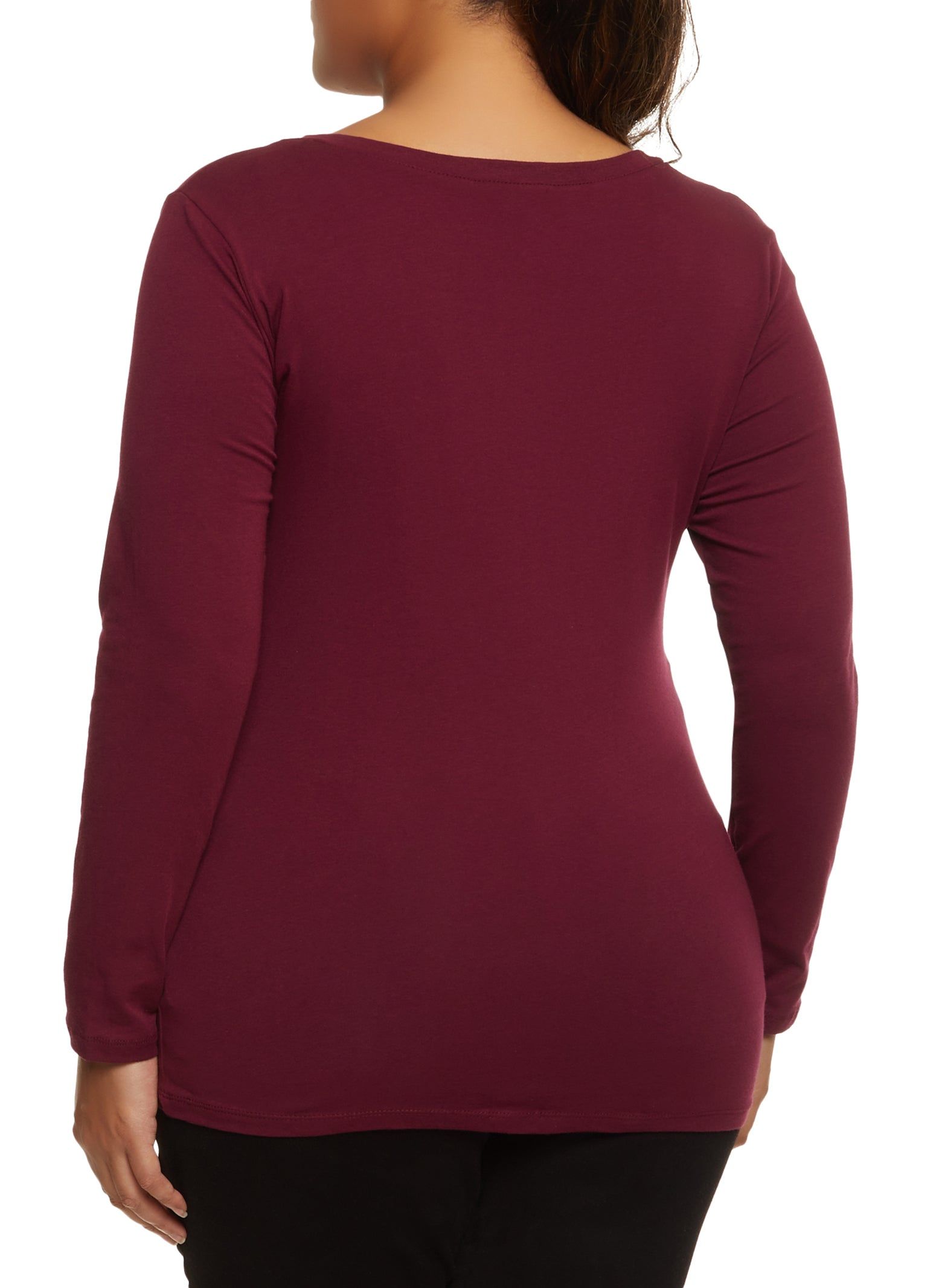 Plus Size Basic Long Sleeve Scoop Neck Top sold by Rainbow product image thumbnail 2