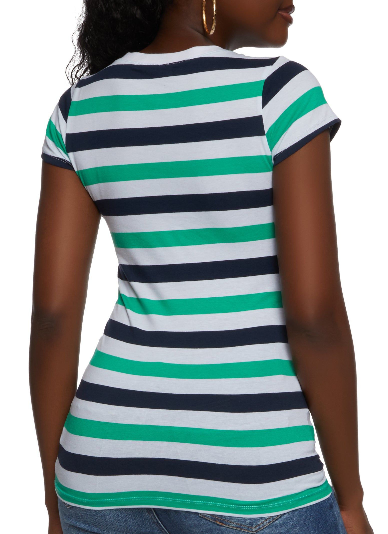 Basic Stripe Crew Neck Tee sold by Rainbow product image thumbnail 2