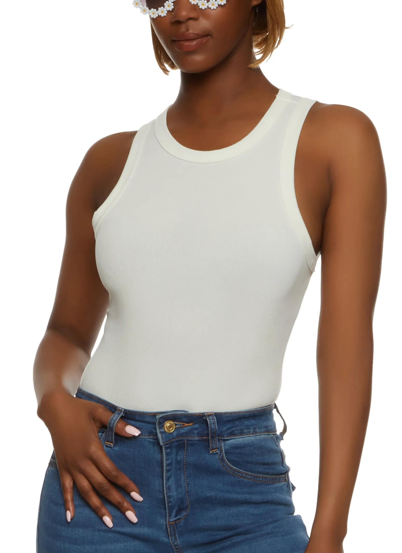 Basic Ribbed Tank Bodysuit sold by Rainbow product image thumbnail 2