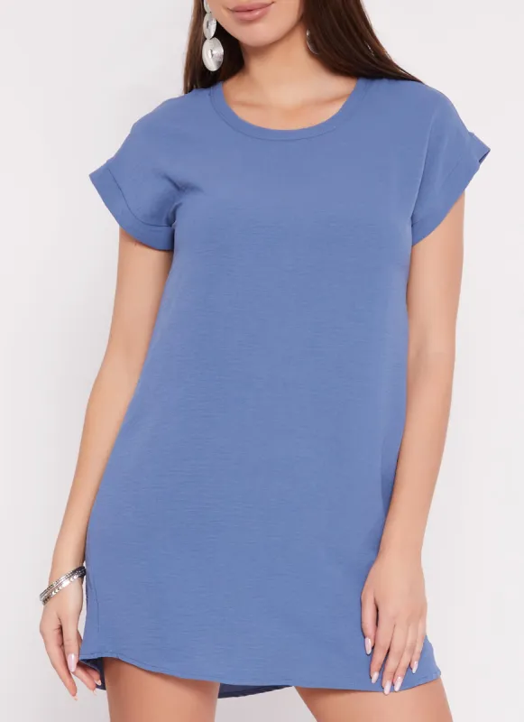 Crepe Knit Short Sleeve T Shirt Dress sold by Rainbow