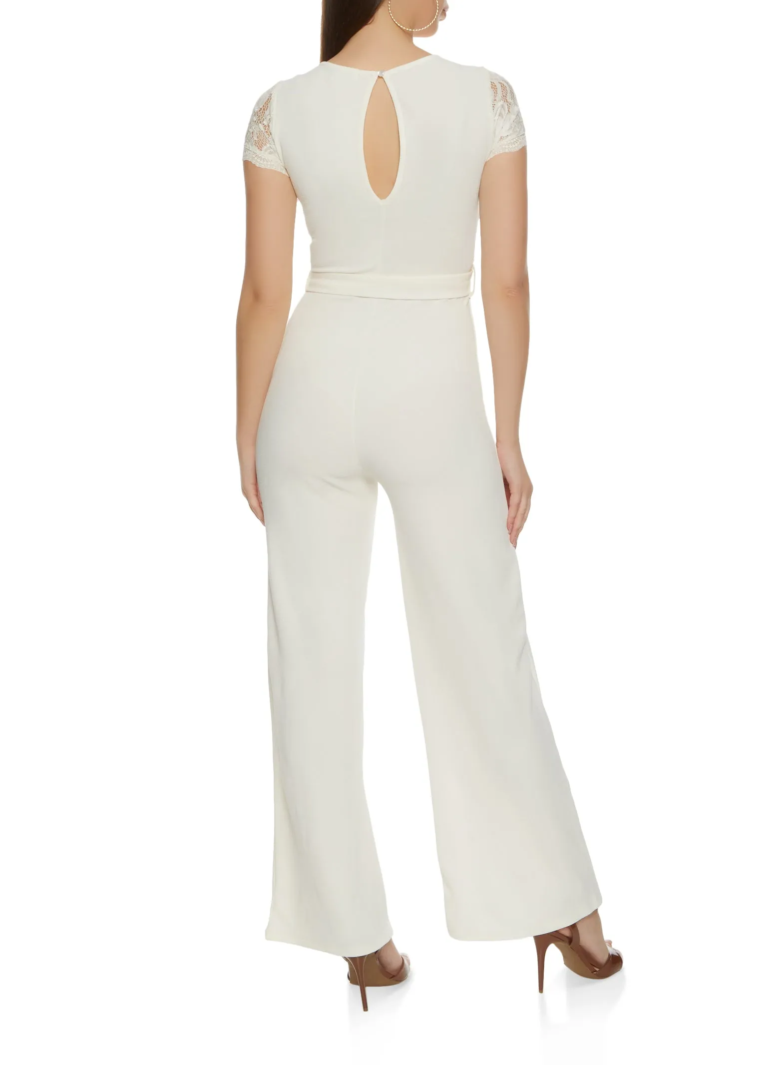 Lace Tie Waist Belt Jumpsuit sold by Rainbow product image thumbnail 2