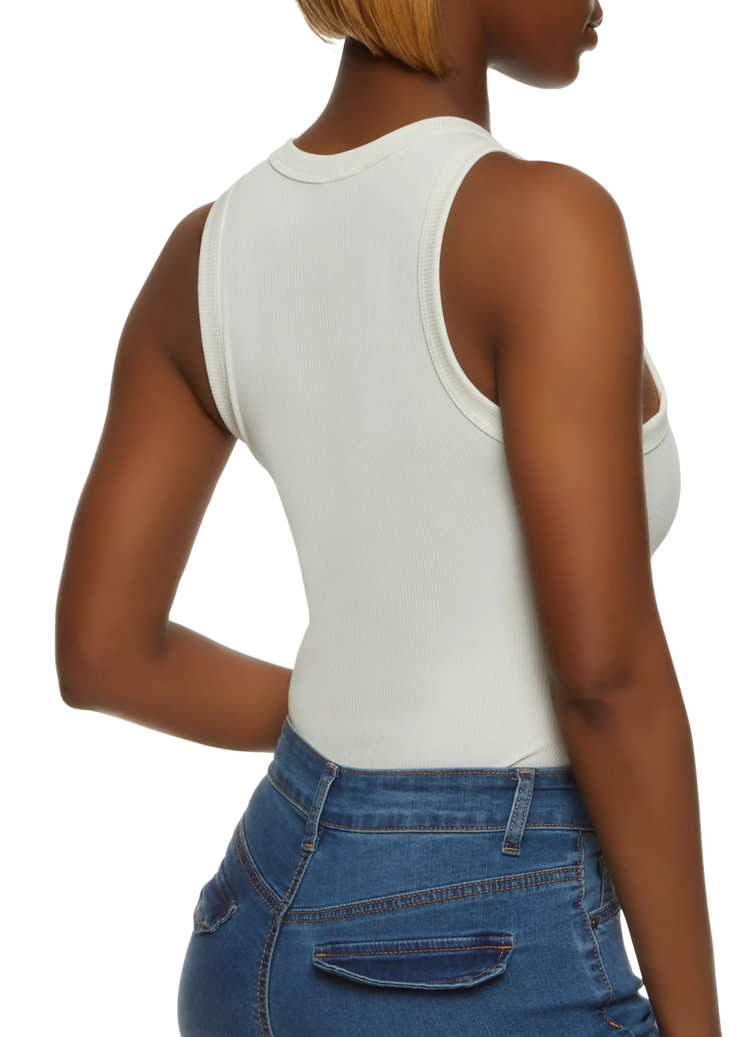 Basic Ribbed Tank Bodysuit sold by Rainbow product image thumbnail 3