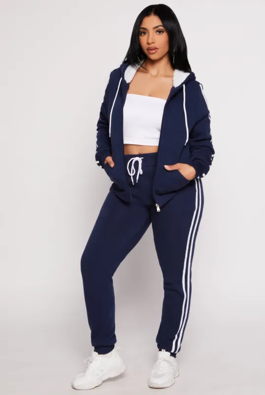 Varsity Stripe Drawstring Joggers sold by Rainbow