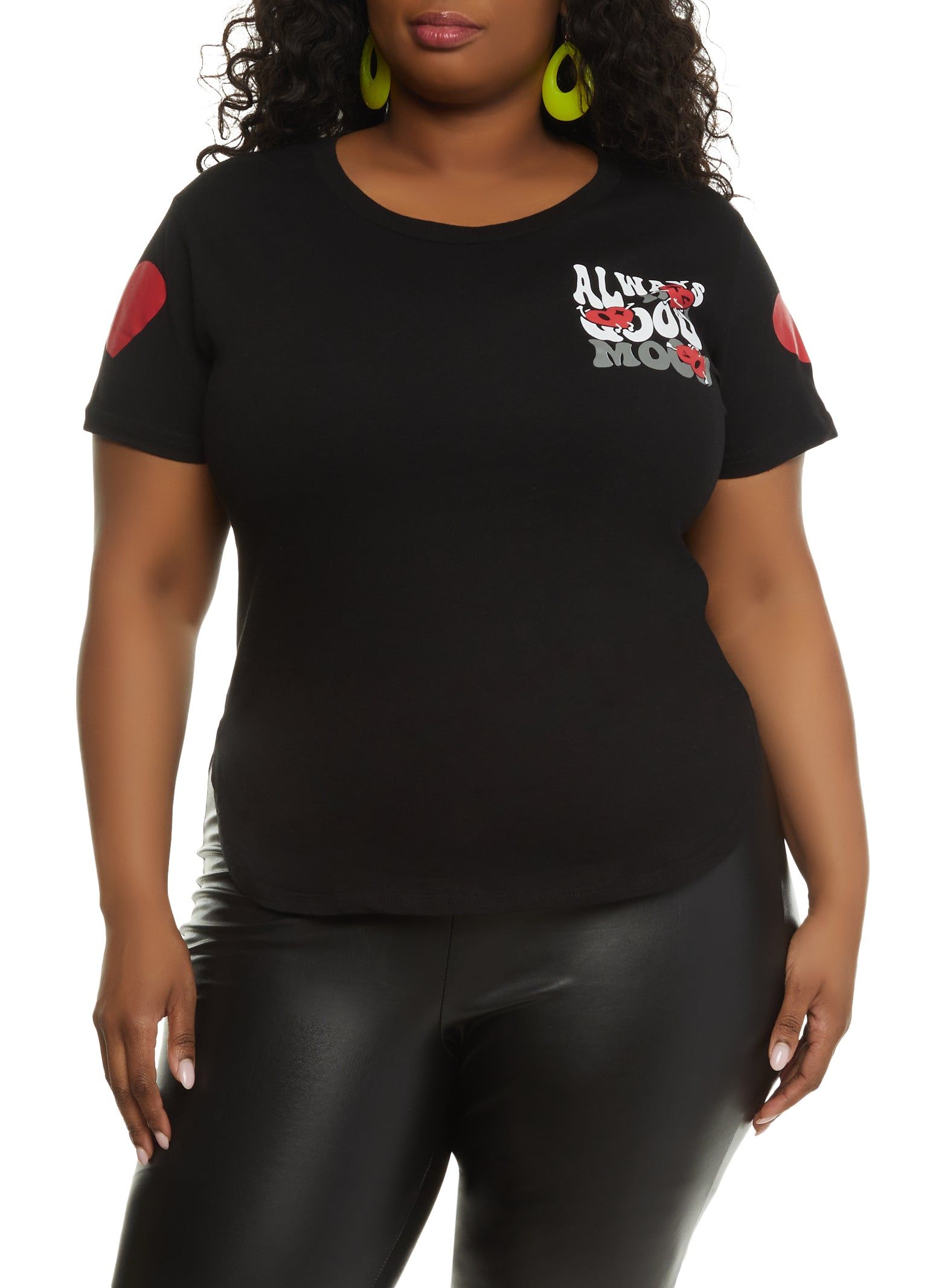 Plus Size Always In A Good Mood Graphic Tee sold by Rainbow
