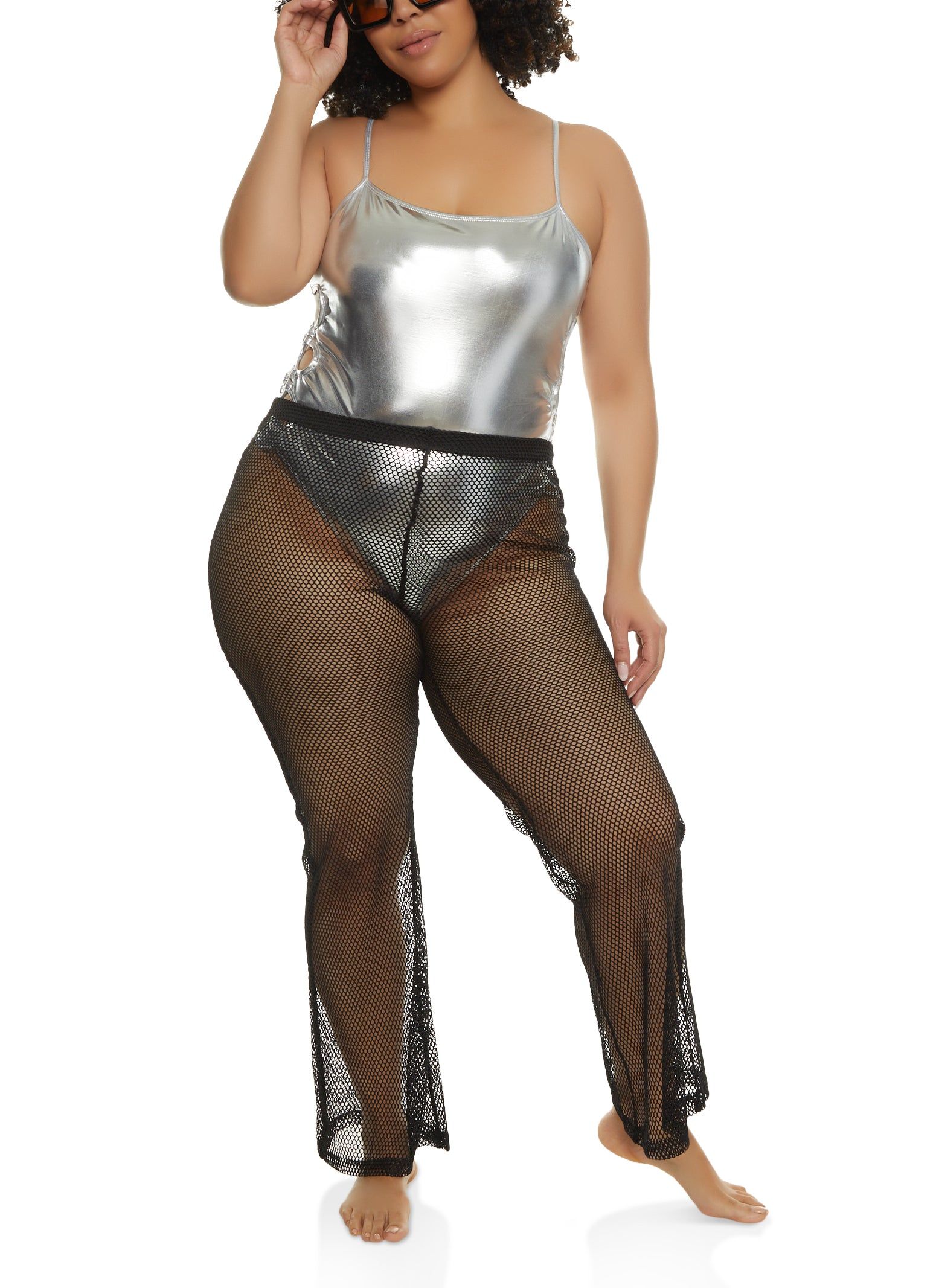 Plus Size Fishnet Cover Up Pants sold by Rainbow product image thumbnail 2