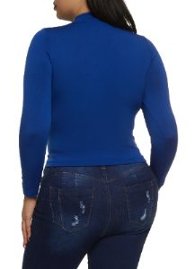Plus Size Mock Neck Long Sleeve Top sold by Rainbow
