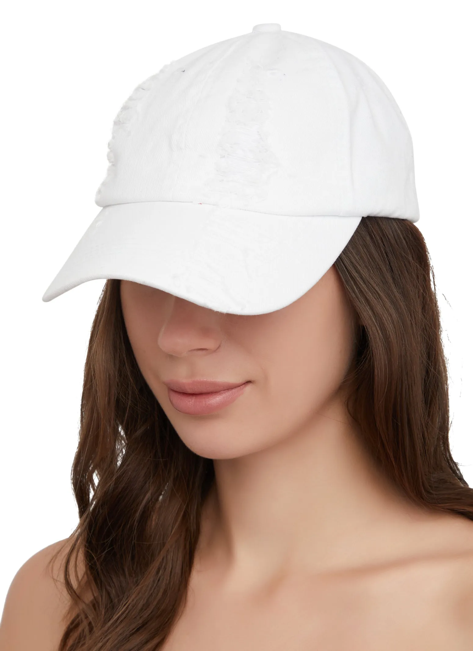 Frayed Denim Baseball Cap sold by Rainbow