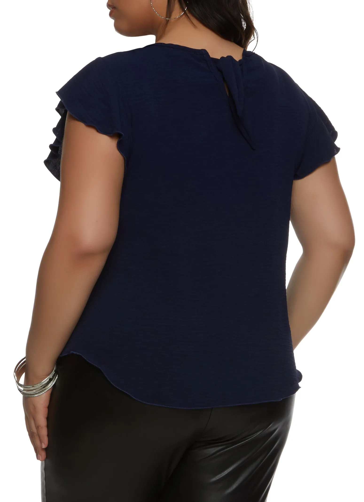 Plus Size Airy Flutter Sleeve Blouse sold by Rainbow product image thumbnail 2