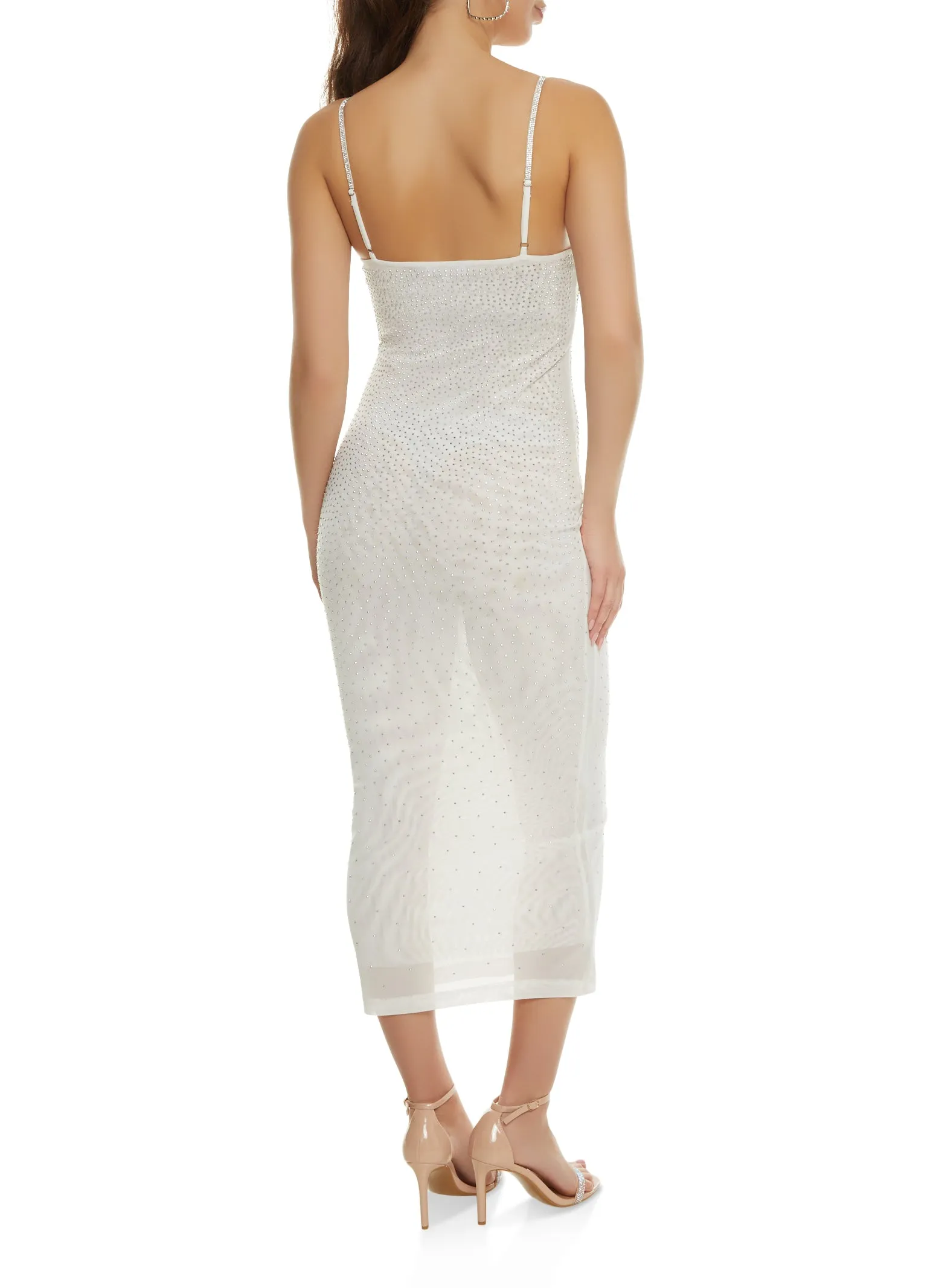 Iris Mesh Rhinestone Studded Cami Dress sold by Rainbow product image thumbnail 3
