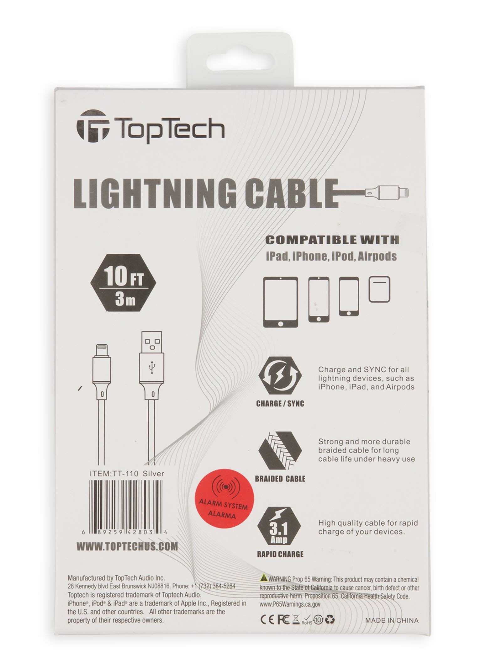 10 FT USB Lightning Cable sold by Rainbow product image thumbnail 2