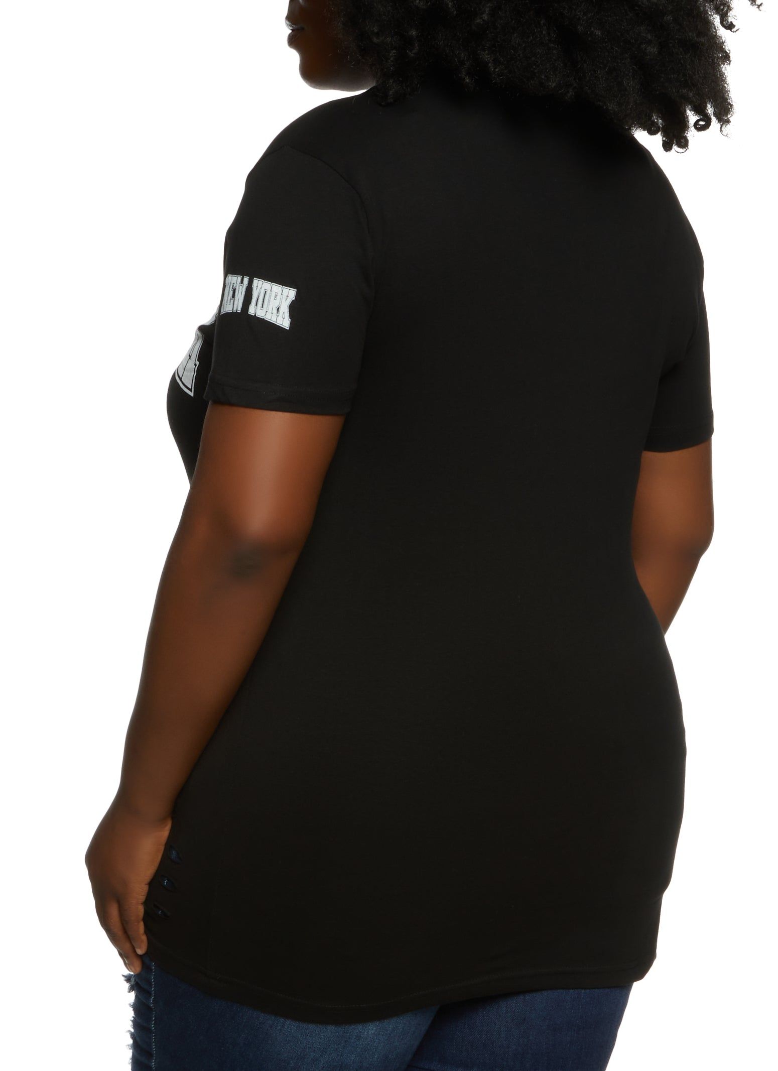 Plus Size Slashed New York Varsity Graphic Tee sold by Rainbow product image thumbnail 2