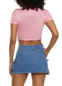 Amour Rhinestone Cropped Graphic Tee sold by Rainbow