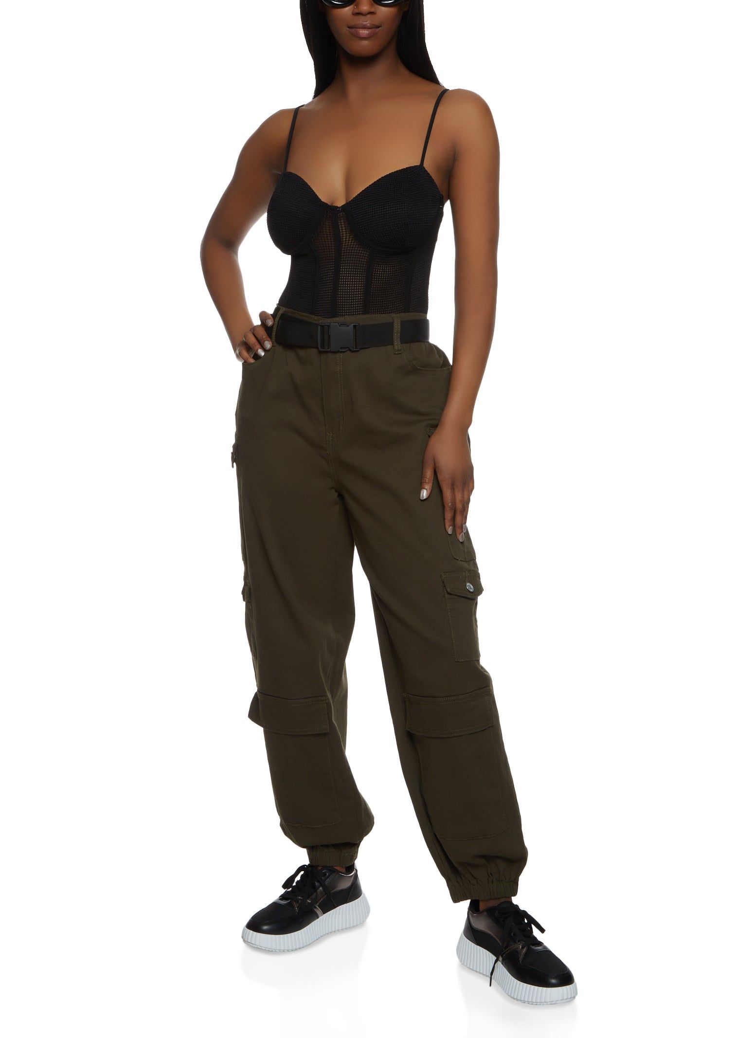 Almost Famous Belted Cargo Pocket Joggers sold by Rainbow product image thumbnail 2