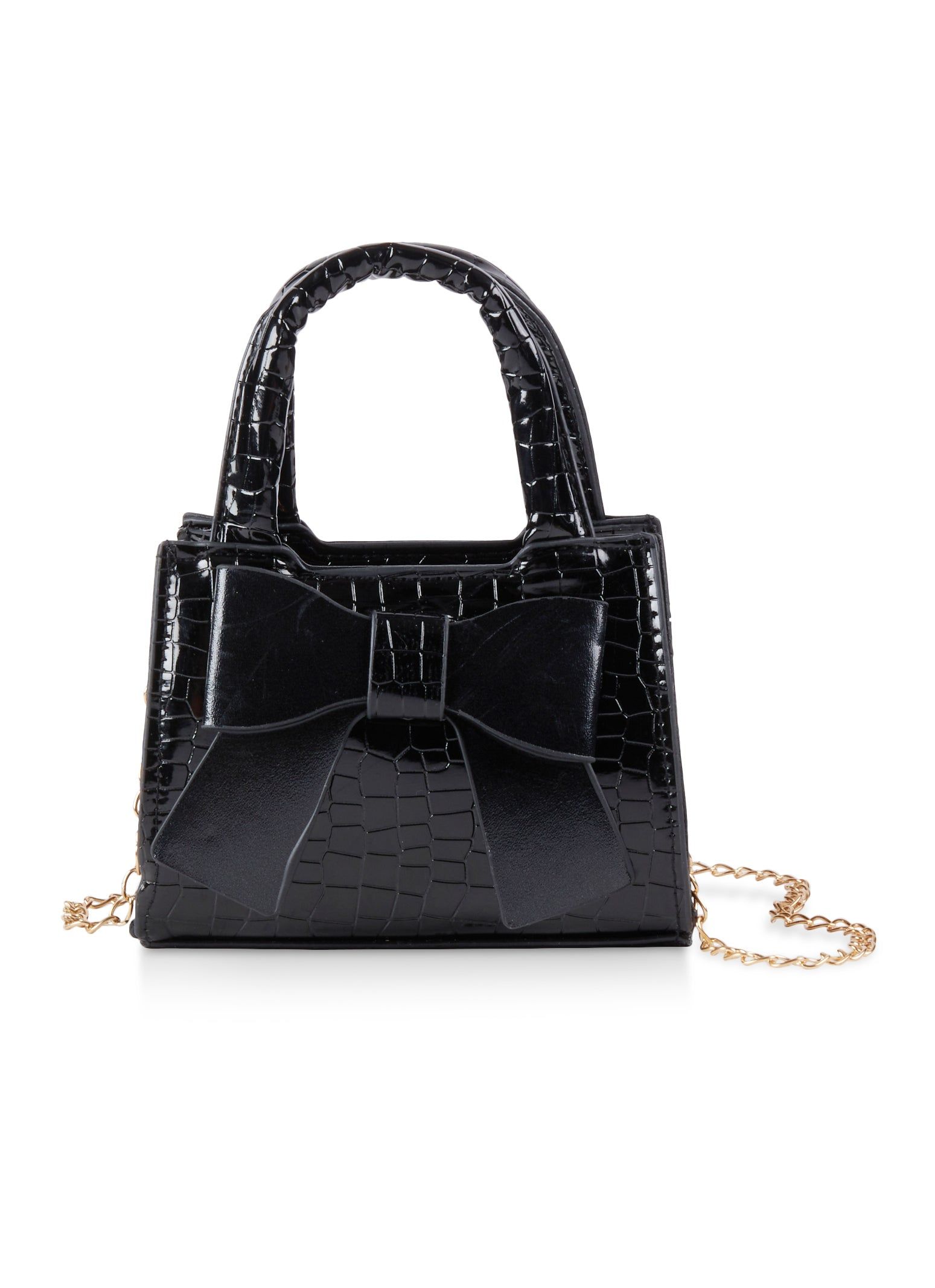 Faux Croc Bow Tie Mini Crossbody Bag sold by Rainbow product image thumbnail 2