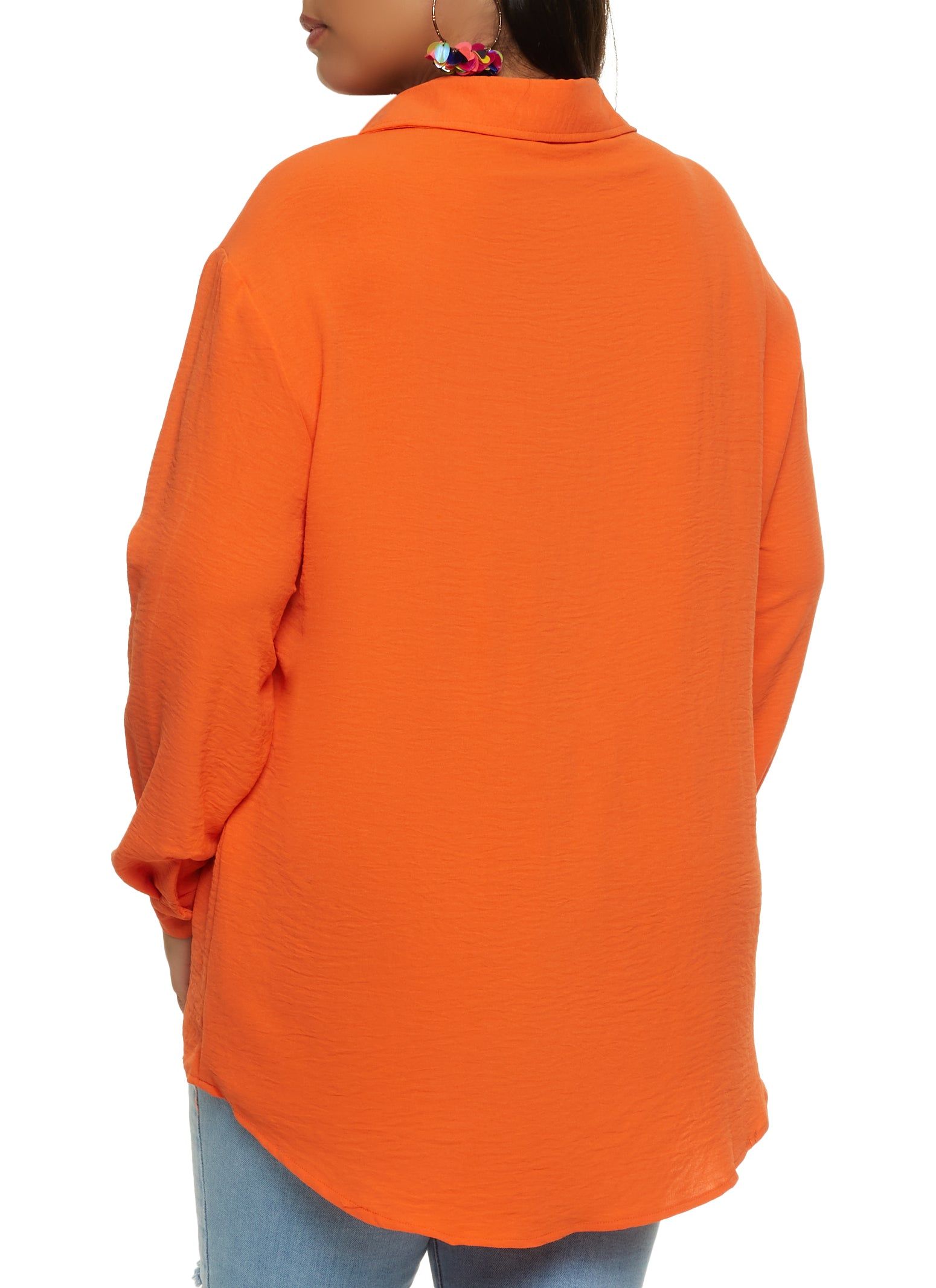 Plus Size Airy Pocket Button Front Shirt sold by Rainbow product image thumbnail 2