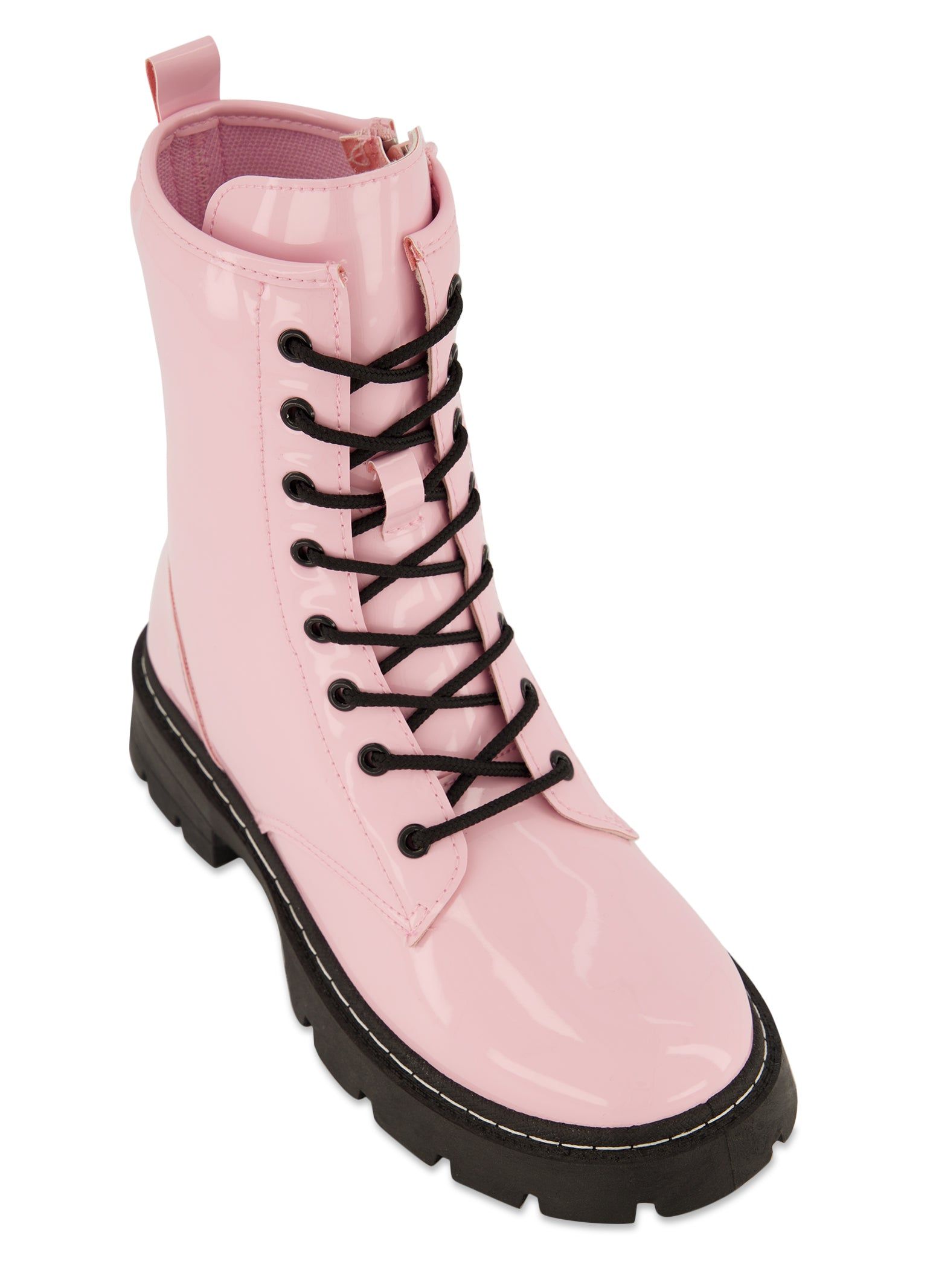 Side Zip Lace Up Combat Booties sold by Rainbow