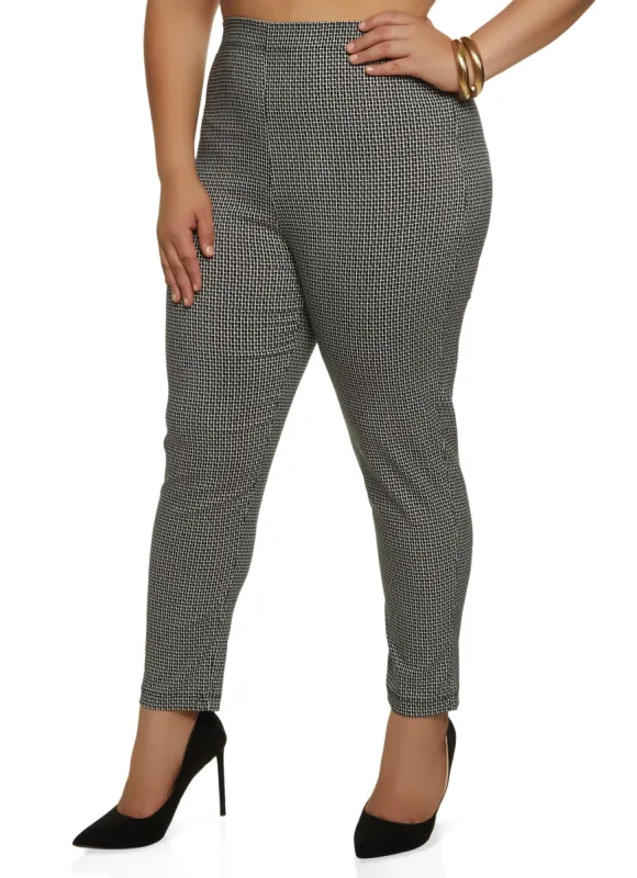 Plus Size Patterned Pull On Dress Pants sold by Rainbow