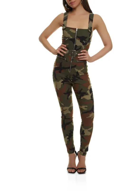 Zip Detail Tie Waist Belted Jumpsuit sold by Rainbow