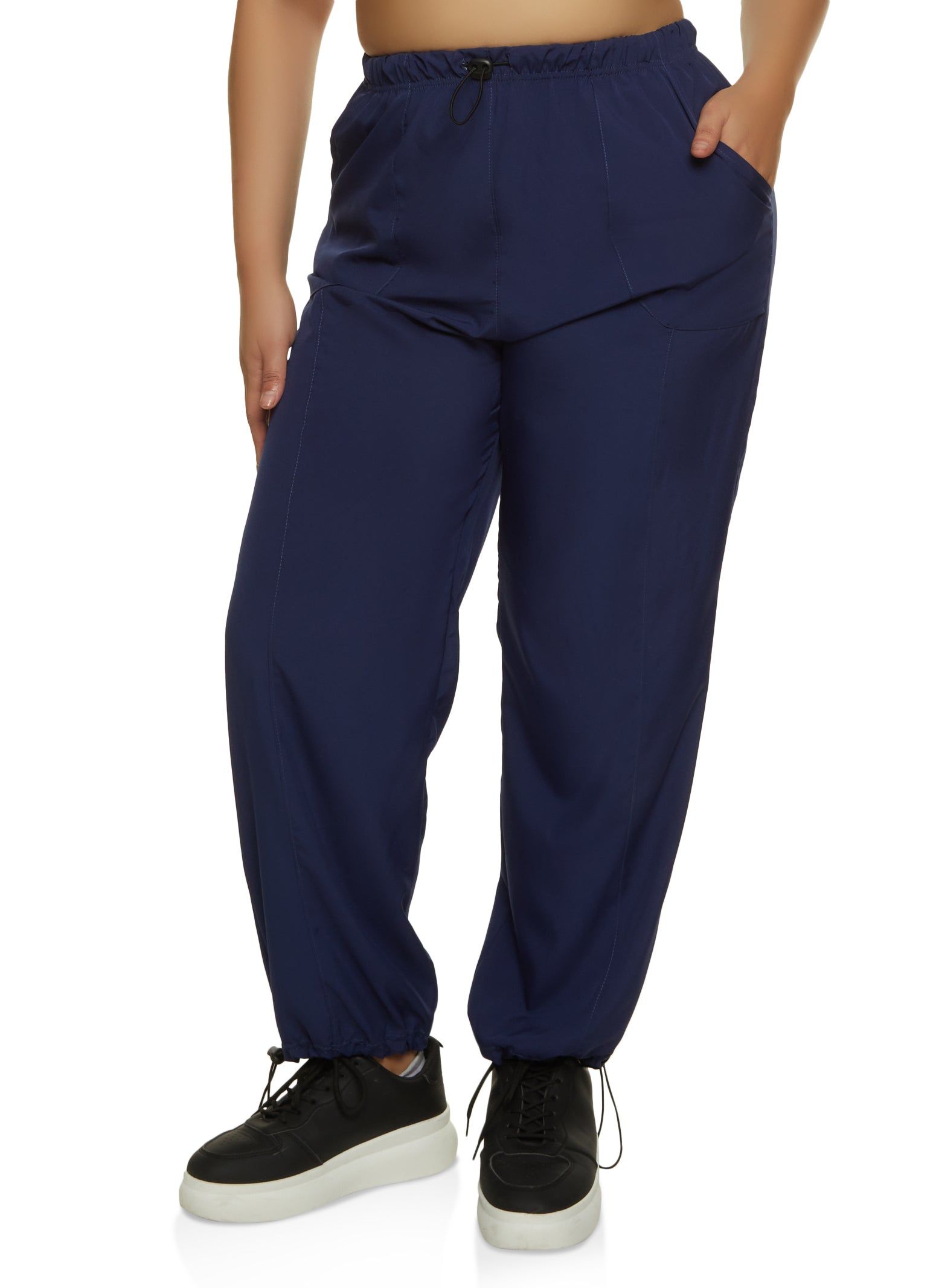 Plus Size Toggle Waist Parachute Pants sold by Rainbow