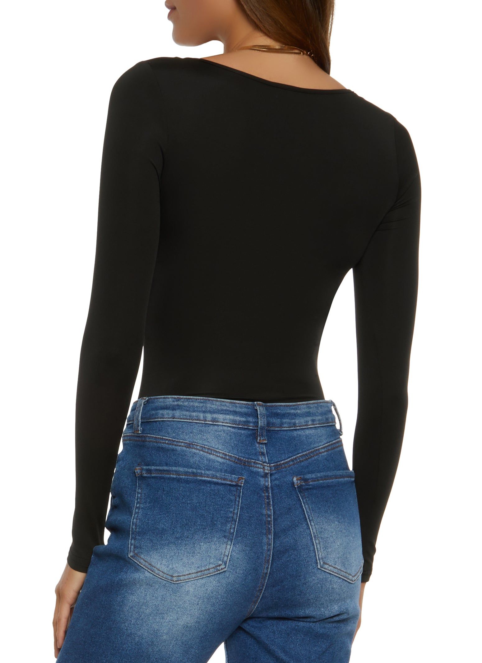 Solid Scoop Neck Bodysuit sold by Rainbow product image thumbnail 3