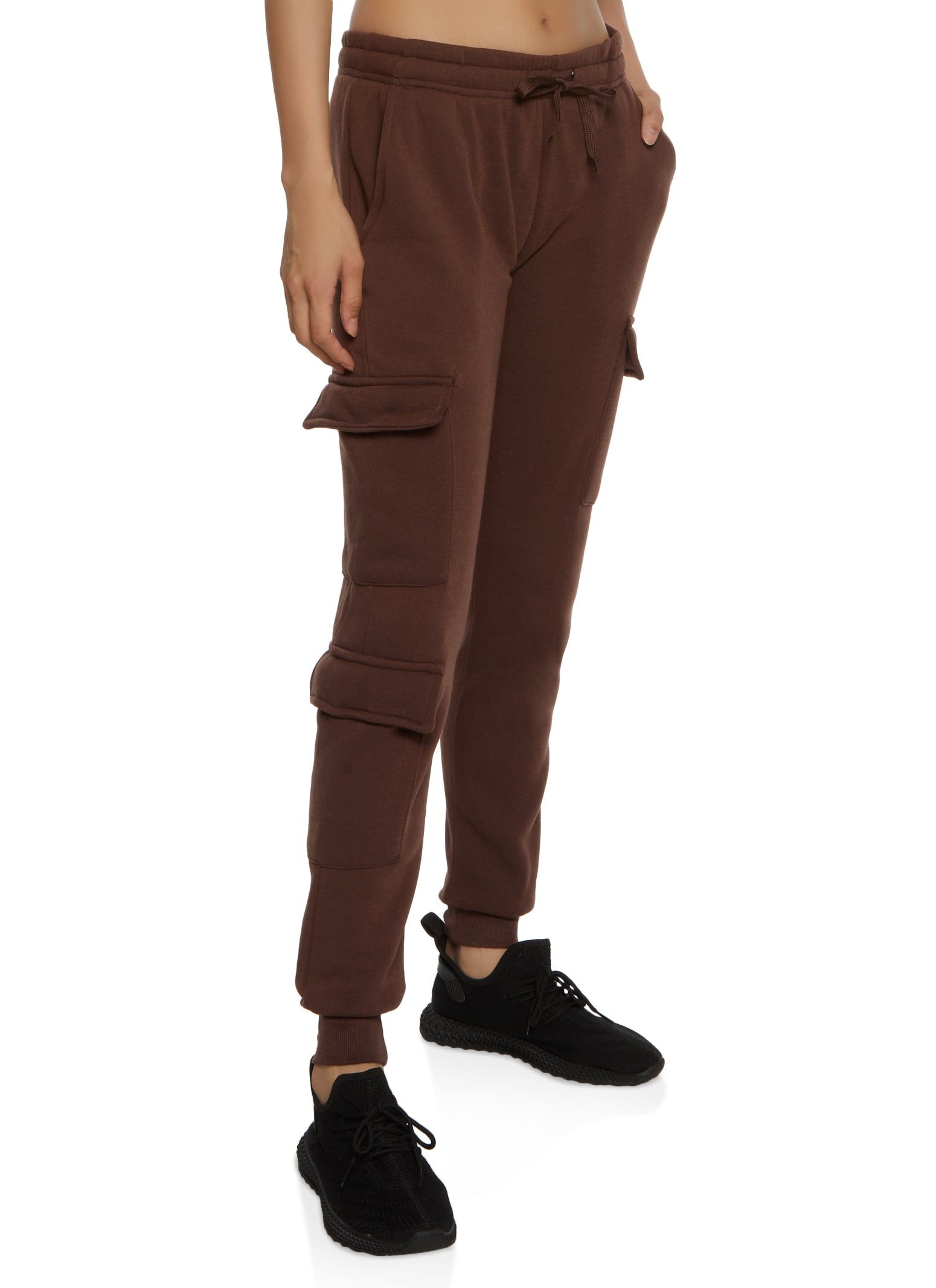 Fleece Drawstring Cargo Pocket Joggers sold by Rainbow