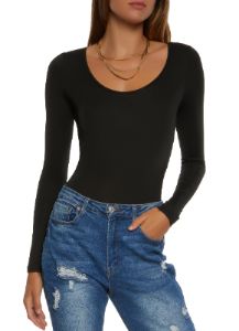 Solid Scoop Neck Bodysuit sold by Rainbow