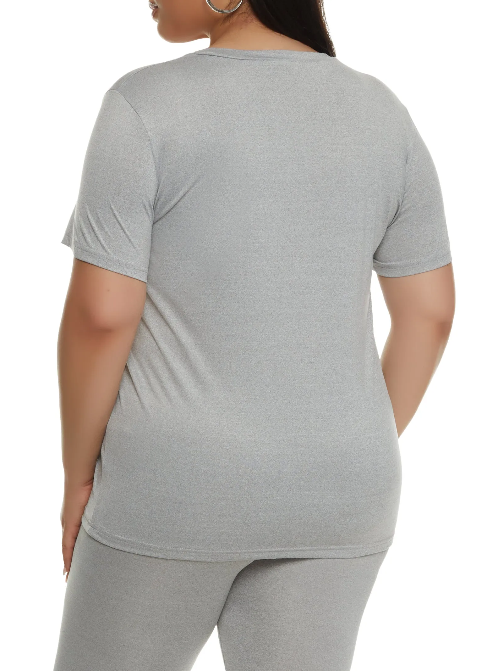 Plus Size Daisy Basic Soft Knit Short Sleeve Top sold by Rainbow product image thumbnail 3