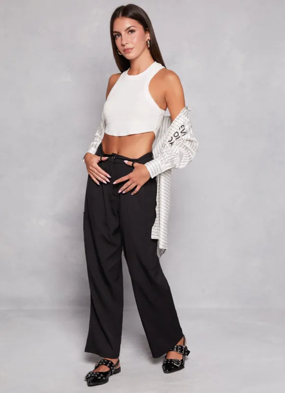 Crepe Knit Side Pocket Trousers sold by Rainbow