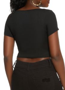 Foiled Corset Crop Top sold by Rainbow