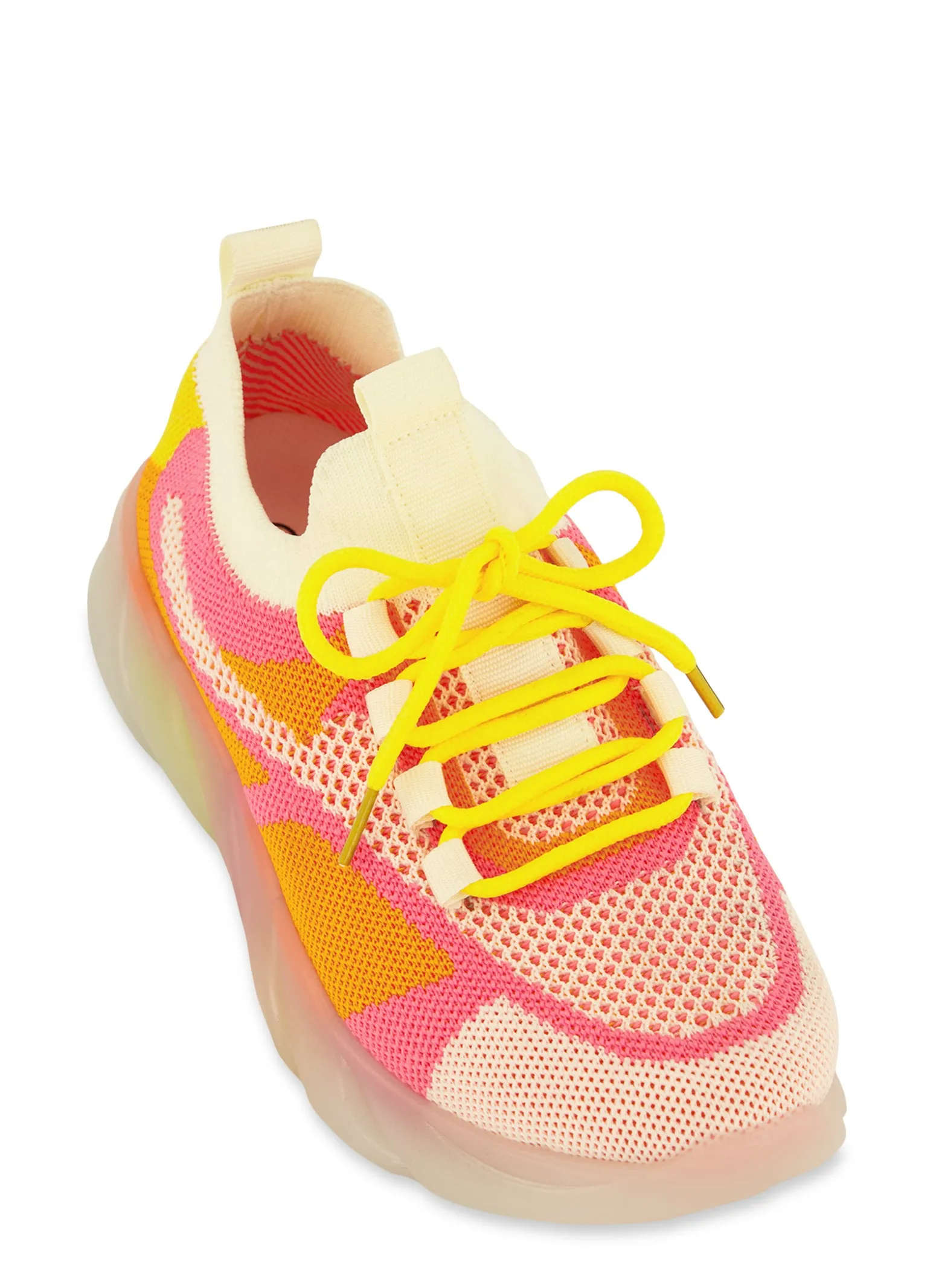 Textured Knit Slip On Platform Sneakers sold by Rainbow