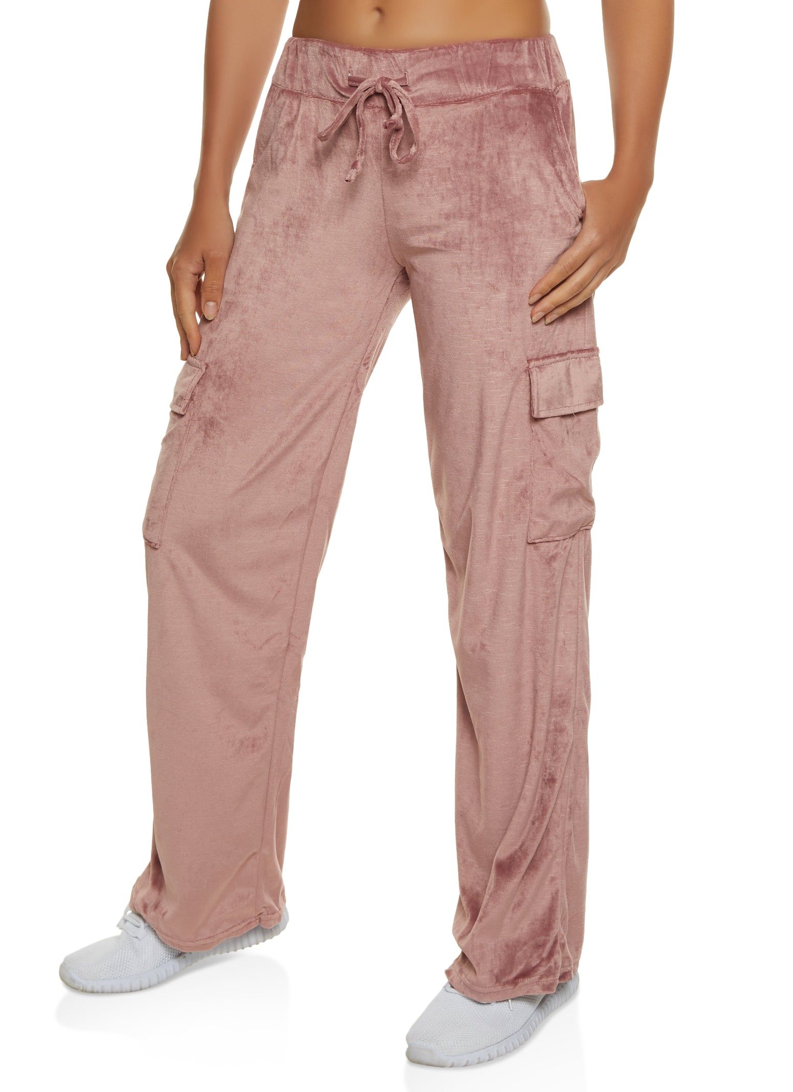 Velour Drawstring Cargo Sweatpants sold by Rainbow