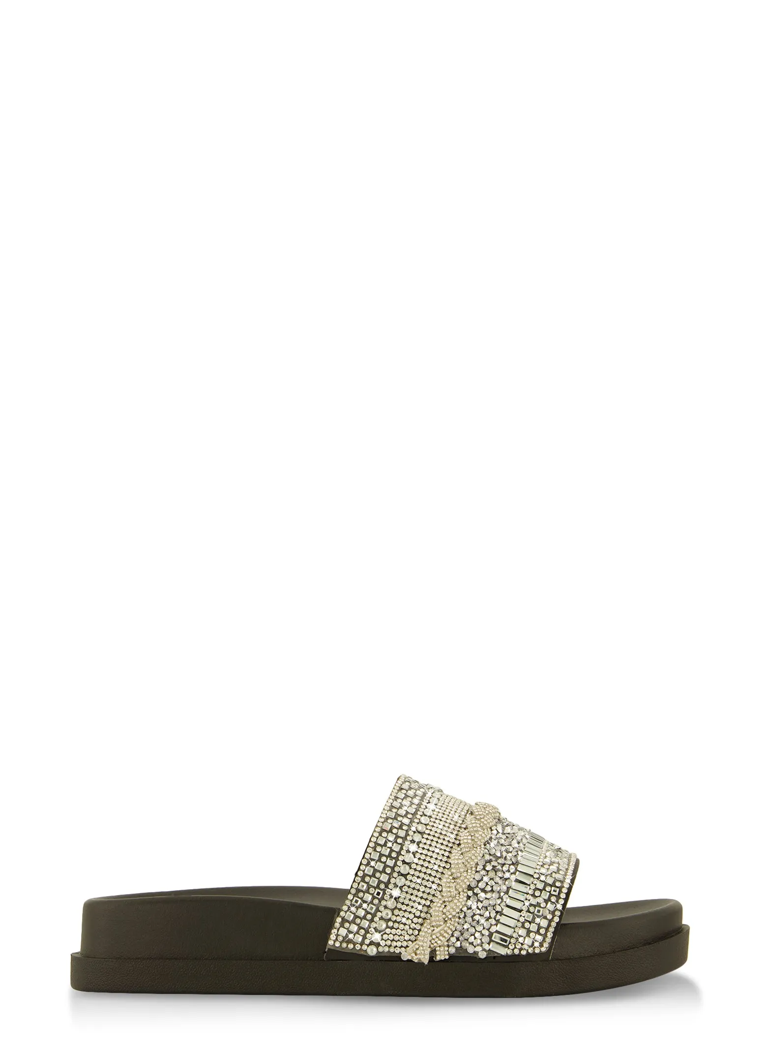 Studded Rhinestone Band Slide Sandals sold by Rainbow product image thumbnail 2
