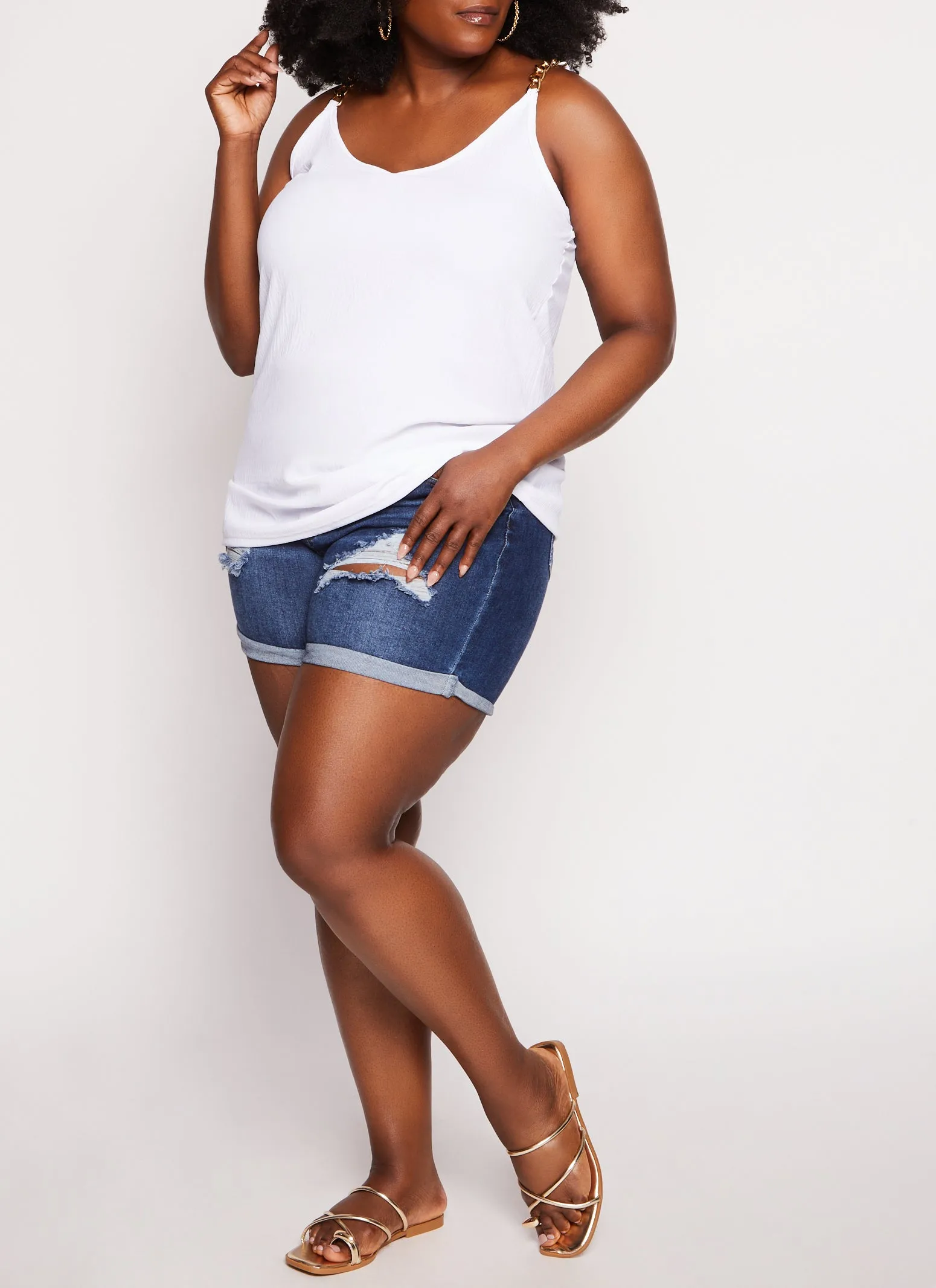 Plus Size Basic Chain Strap Cami sold by Rainbow product image thumbnail 2