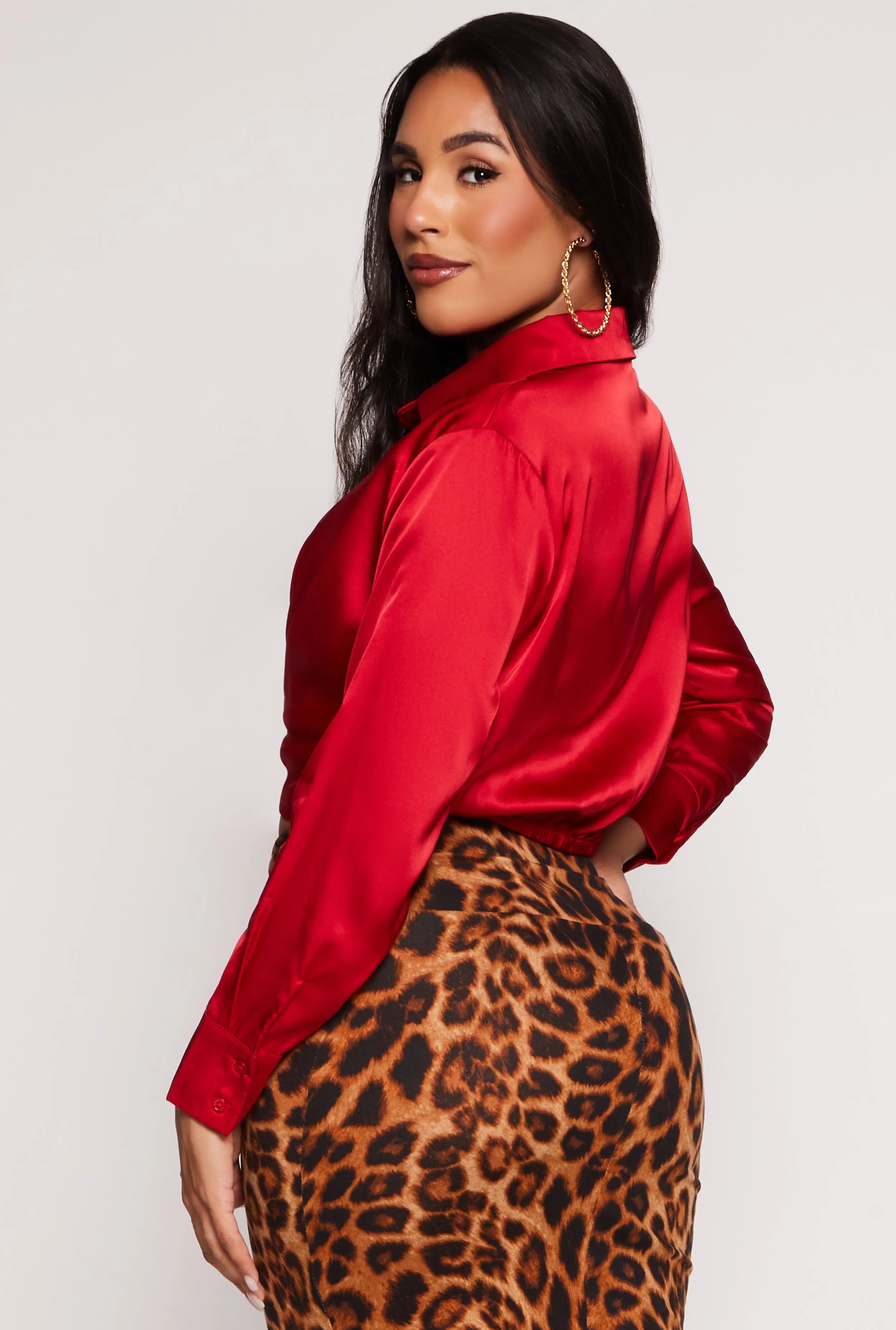 Satin Twist Front Long Sleeve Blouse sold by Rainbow product image thumbnail 3