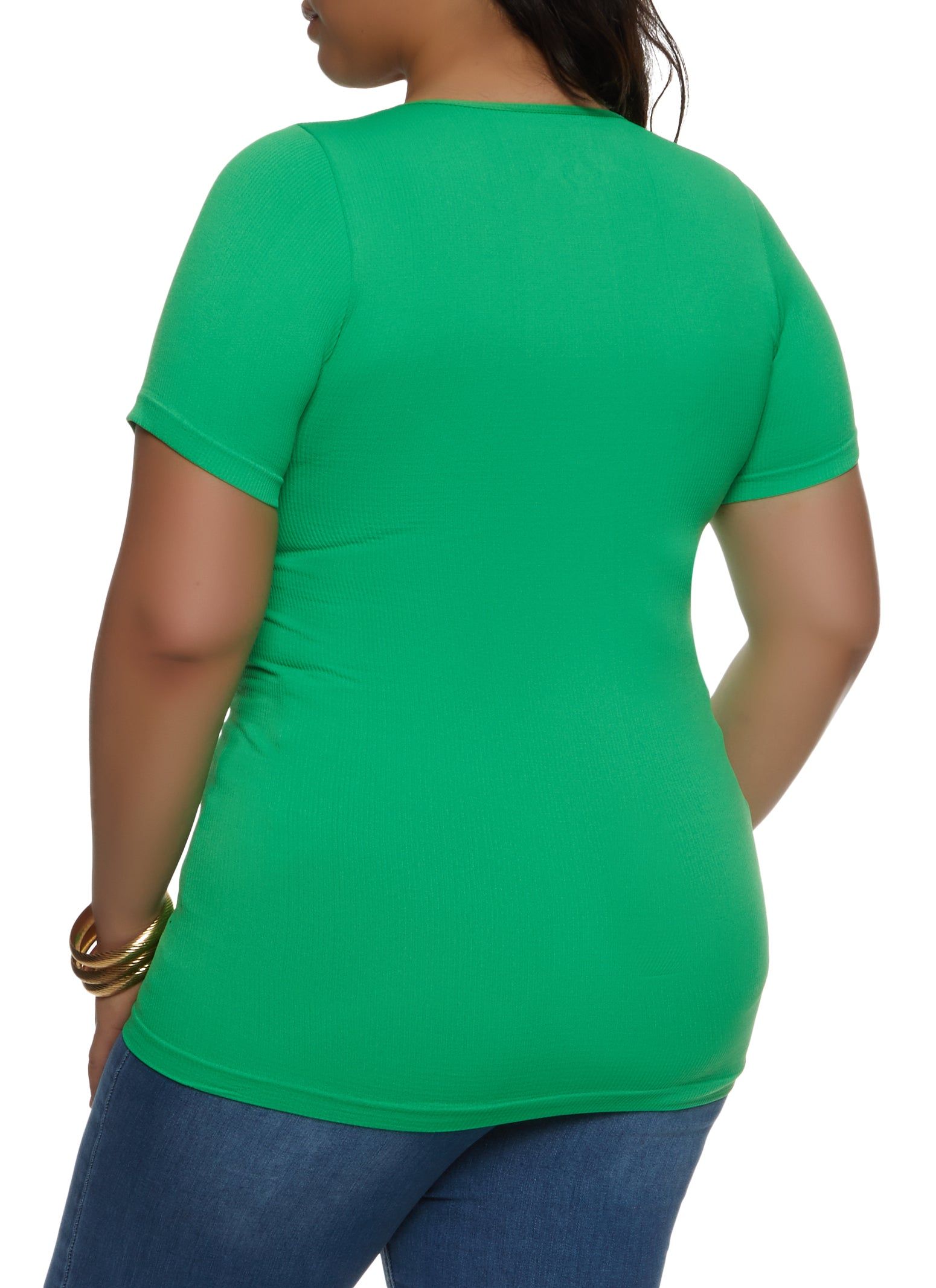 Plus Size Seamless Short Sleeve Crew Neck Tee sold by Rainbow product image thumbnail 2