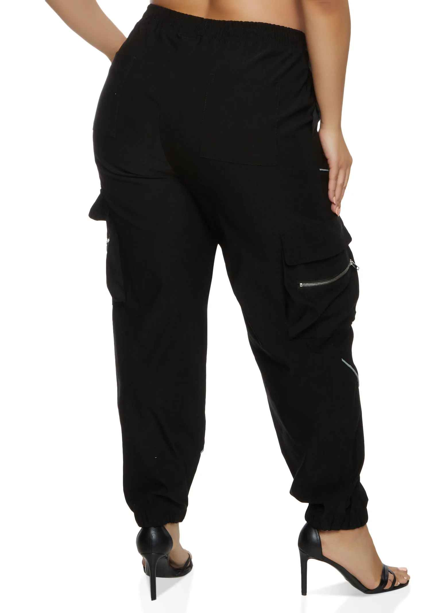 Plus Size Piping Zip Pocket Cargo Pants sold by Rainbow product image thumbnail 3