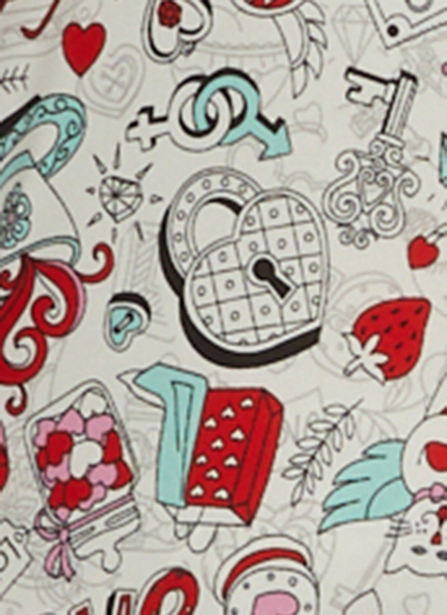 Plus Size Graphic Print Notch Collar Pajama Shirt and Pants sold by Rainbow product image thumbnail 3