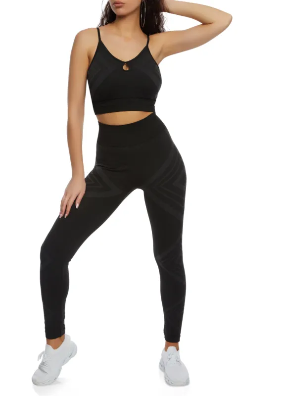 Triangle Print High Waist Leggings sold by Rainbow