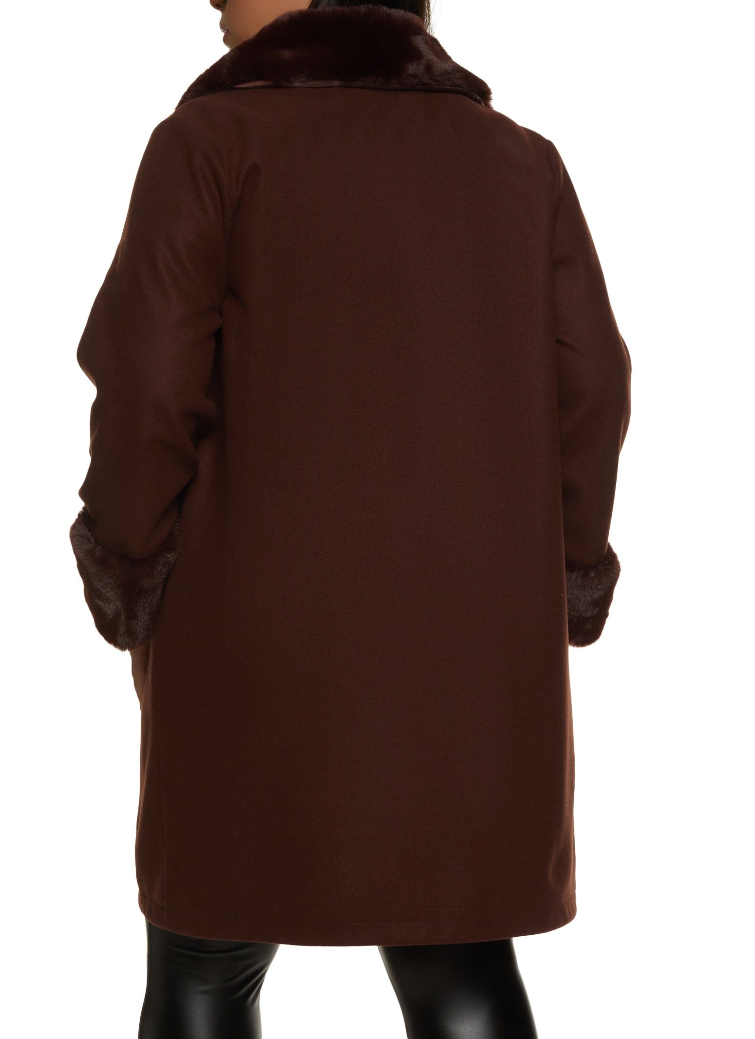 Plus Size Faux Fur Trim Trench Coat sold by Rainbow product image thumbnail 3