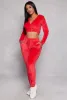 Velour Cropped Zip Front Hoodie sold by Rainbow
