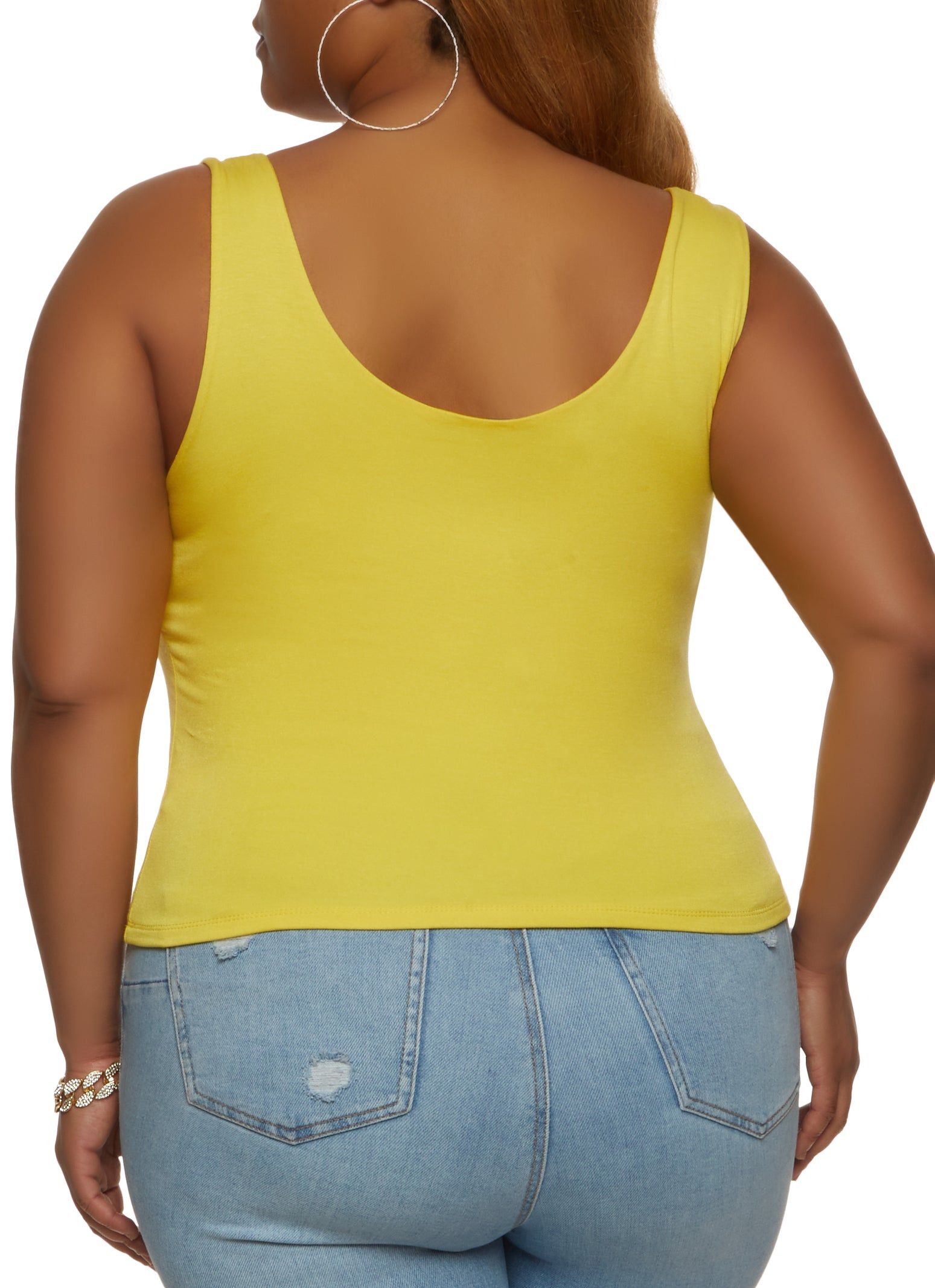 Plus Size Double Layer Scoop Neck Tank Top sold by Rainbow product image thumbnail 2