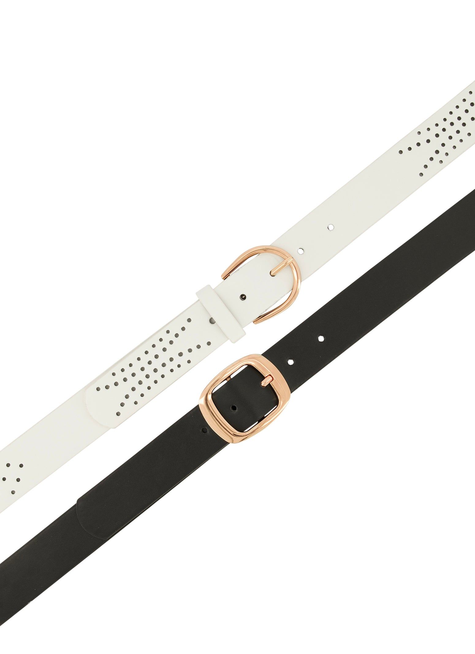 Plus Size Faux Leather Laser Cut Buckle Belts 2 Pack sold by Rainbow