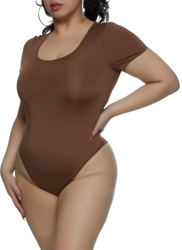 Plus Size Daisy Scoop Neck Bodysuit sold by Rainbow