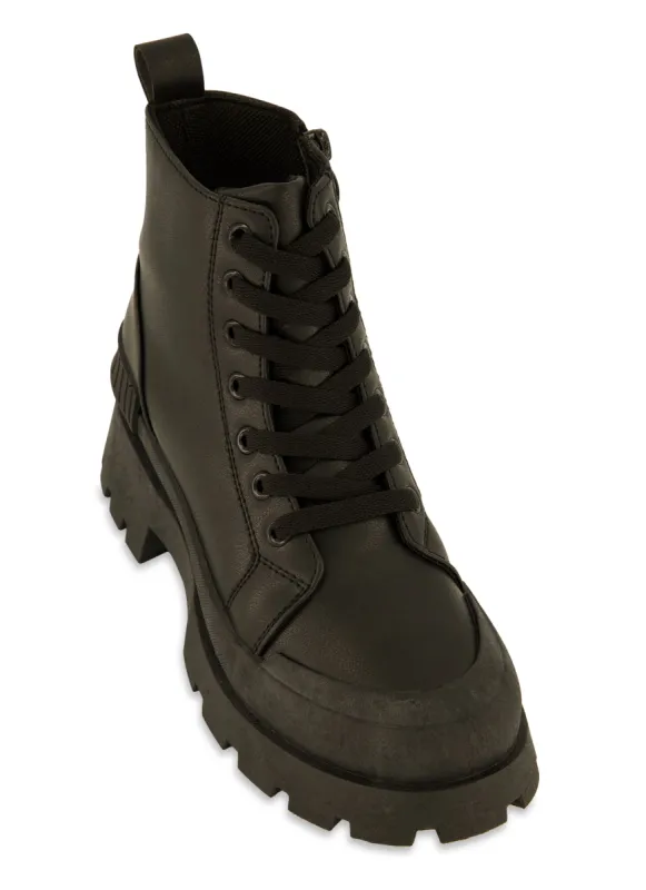 Canvas Cap Toe Detail Combat Boots sold by Rainbow