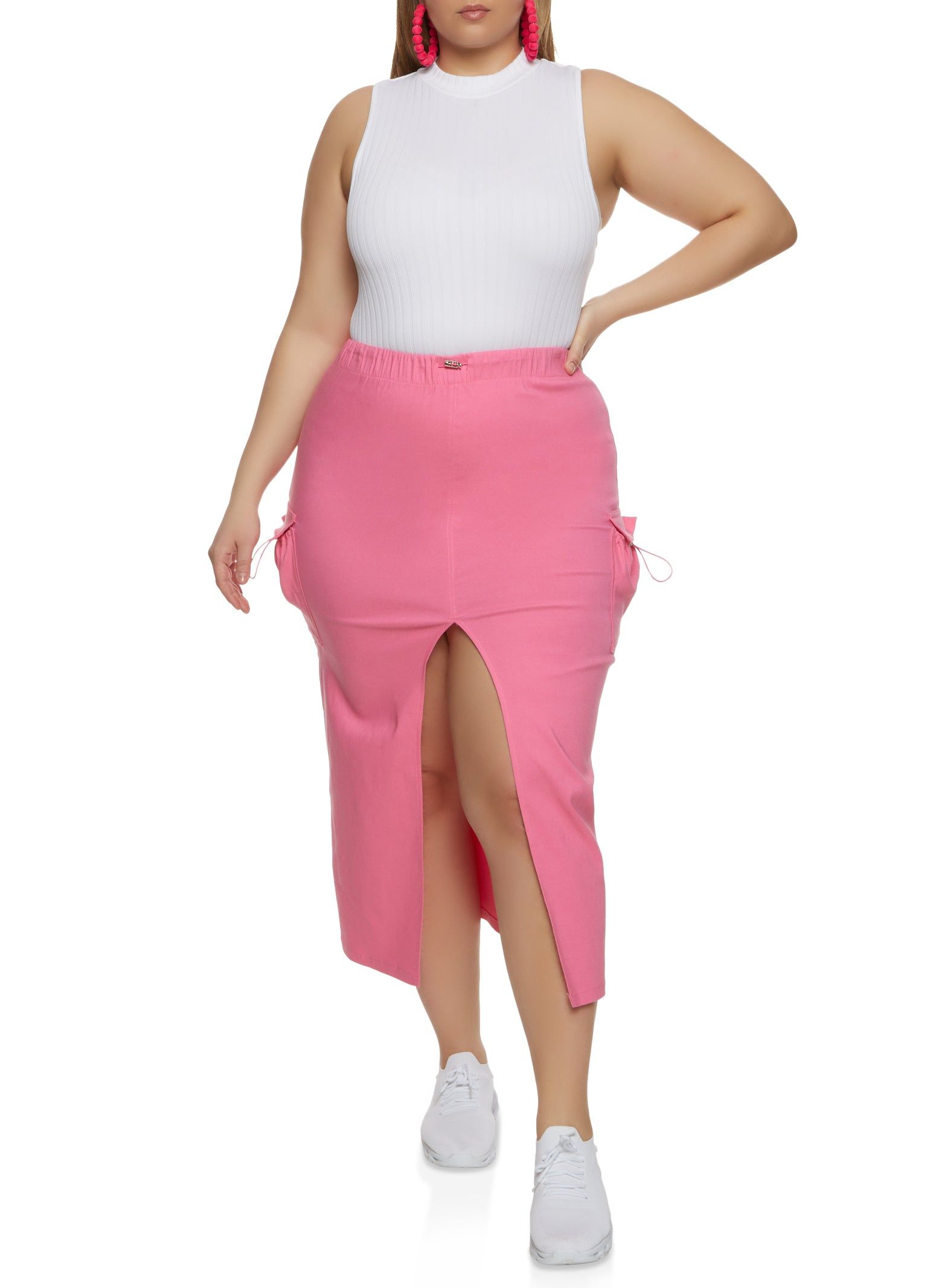 Plus Size Toggle Drawstring Cargo Maxi Skirt sold by Rainbow product image thumbnail 2