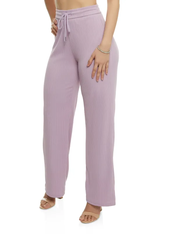 Ribbed Knit Wide Leg Pants sold by Rainbow