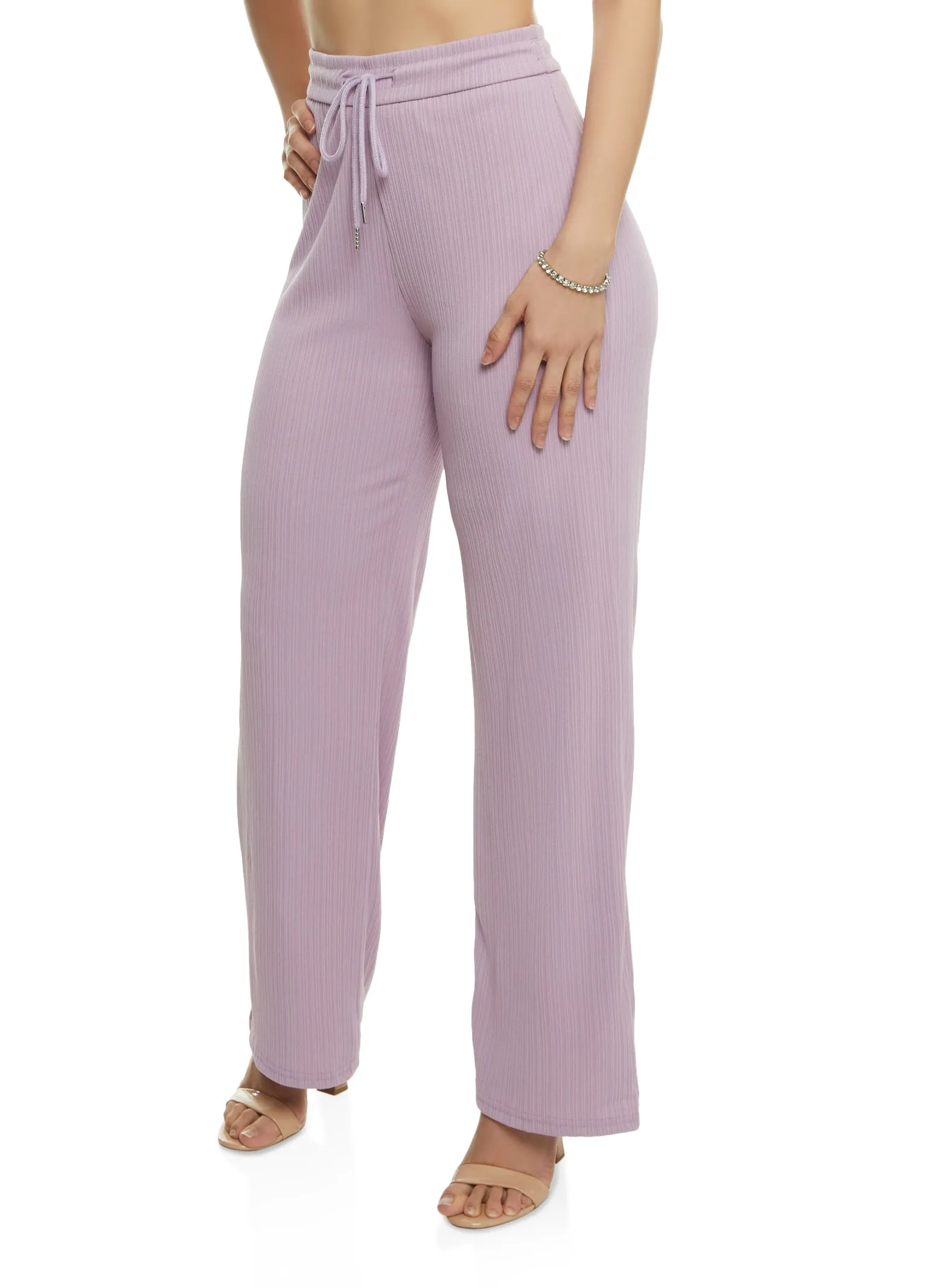 Ribbed Knit Wide Leg Pants sold by Rainbow