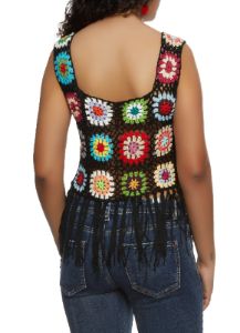 Crochet Fringe Hem Tank Top sold by Rainbow